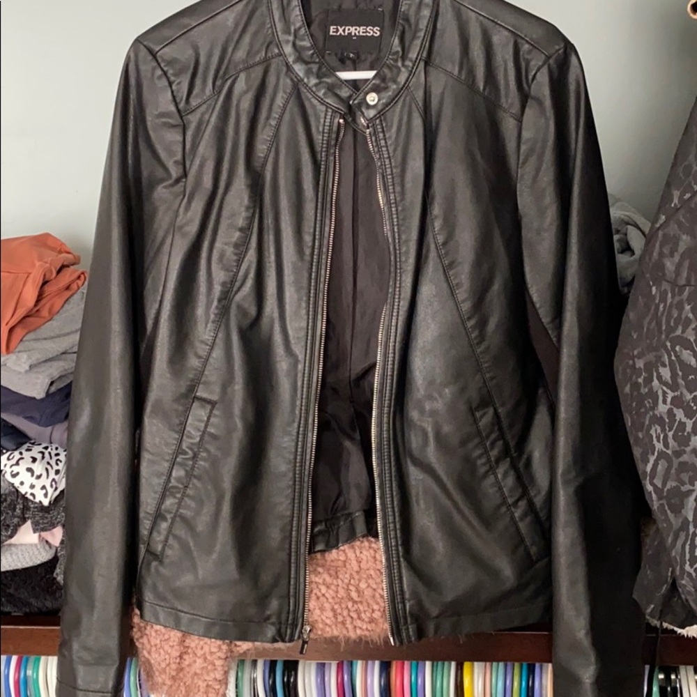 Black faux leather jacket
